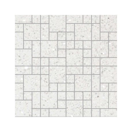 Off- White Mirror Fleck Quartz Mosaics Random