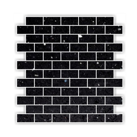 Black Mirror Fleck Quartz Mosaics Brick