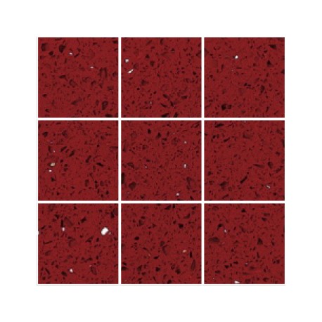 (OHQ) Ruby Red Mirror Fleck Quartz 10x10 Mosaic