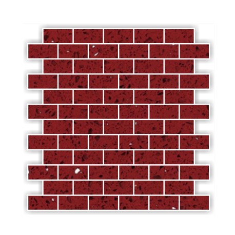 Ruby Red Mirror Fleck Quartz Mosaics Brick