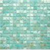 Aqua Blue Small Square Shell Mosaic