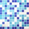 Mixed Blue and White Glass Mosaic