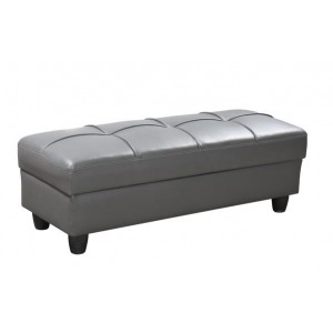 Zinc Living Room Furniture - Grey Ottoman Bench