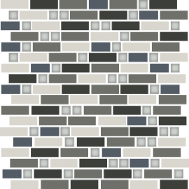 Grey/White/Black Mosaic Tile 295x310mm