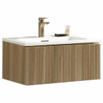 Flauto Country Oak 800mm Wall Hung Vanity & Matte Basin