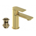 Risca Brushed Brass Mono Mixer Tap + Waste