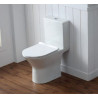 FERRARA RIMLESS BTW D SHAPE TOILET WITH SLIM SOFT CLOSE SEAT AND FITTINGS