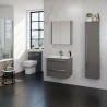 2 Drawer Wall hung Vanity Unit with Ceramic basin Storm Grey Gloss 800mm