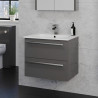 2 Drawer Wall hung Vanity Unit with Ceramic basin Storm Grey Gloss 800mm