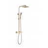 Plumb essential dual exposed Brushed brass shower Square