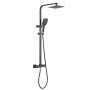 Menai Thermostatic Square Dual Premium Shower Kit - Matt Black