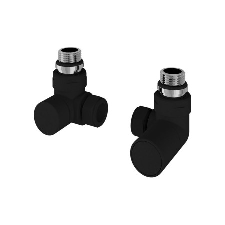 Corner Radiator Valves (pair) Matt Black