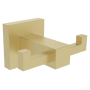 Astini Sydney Brushed Brass Square Double Robe Hook