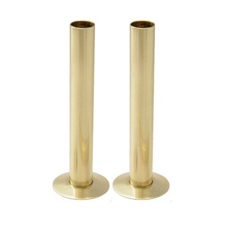 15mm Pipe and Rosettes Brushed Brass (Pair)