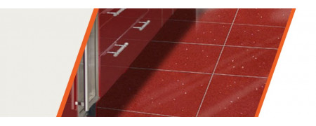 Red Mirror Fleck Quartz Tiles